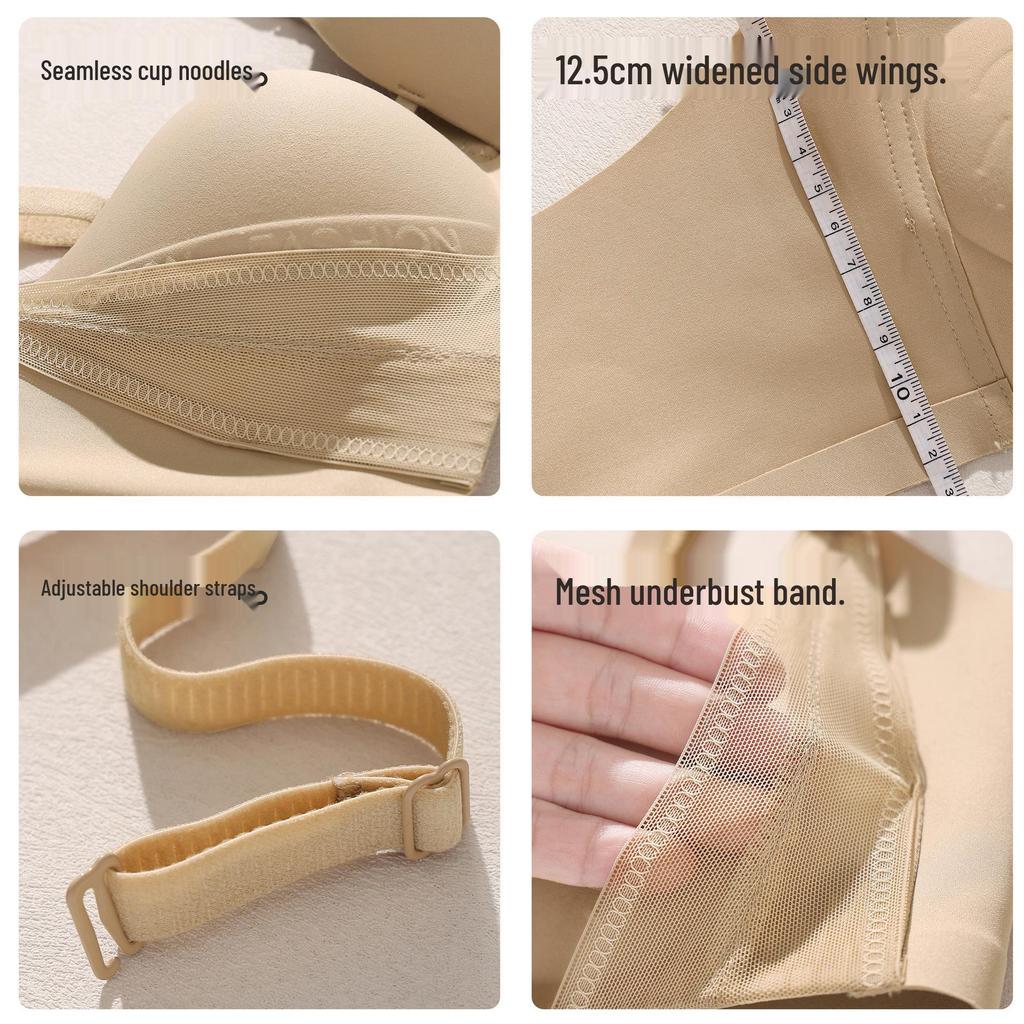 Women's Seamless Underwear: Comfortable Uplift Bra for Smaller Chests – Anti-Sagging, Wire-Free, Side Support.