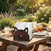 Cat Shape Design Wooden Cat Napkin Holder Wooden Material Decorative Tissue Rack  Cocktail Bar