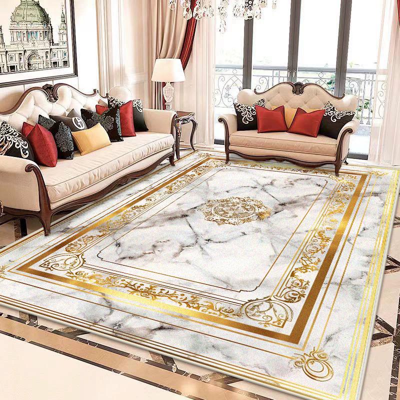

White Marble Large Living Room Rugs Luxury Home Decoration Fluffy Plush Bedroom Carpet Lounge Cloakroom Non-slip Soft Floor Mat 200*250cm