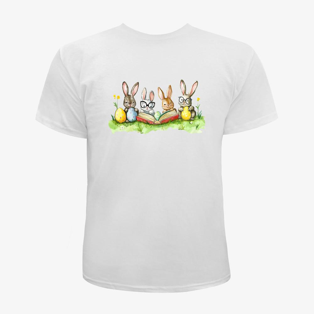 Easter Bunny Reading Books Tee Unisex T-Shirt Women, Men Graphic T-Shirt Unisex T-Shirt XXXXL