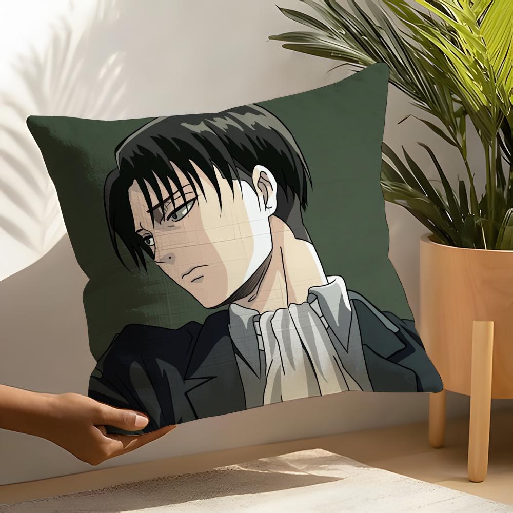 Levi Ackerman Attack On Titan Pillow Case Linen Cushion Covers For Decorative Sofa Home Pillows Case Car Chair Pillows Cases
