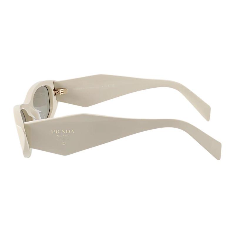 Prada Narrow frame futuristic acetate irregular shape sunglasses unisex couple style white