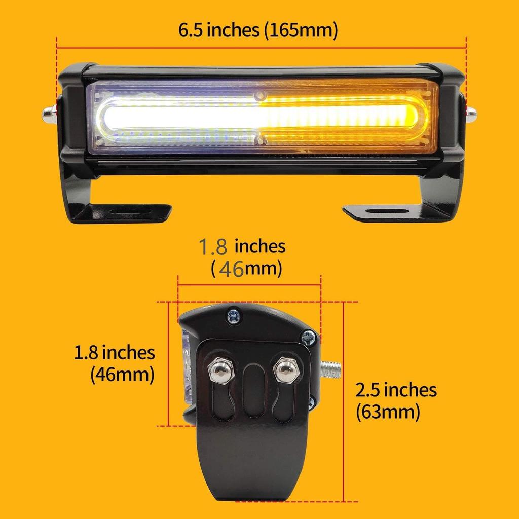 LED Emergency Strobe Lights for Vehicle Trucks, 4 in 1 LED 32W 12-24V Warning Hazard Flashing Strobe Light Bar, Roof and Side Installation Off Road