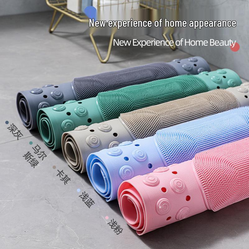 Anti-Slip PVC Bathroom Mat: Massage, Waterproof, Stain-Resistant Floor Mat with Suction Cups for Home or Hotel Use