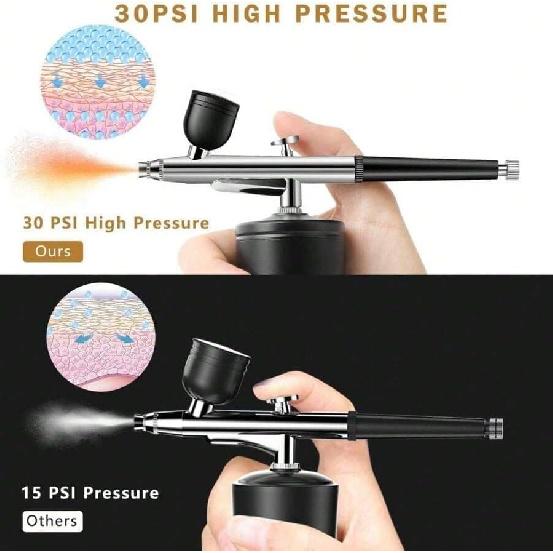Aepto Airbrush for Nails Cordless Portable Airbrush Kit with Compressor 2 Levels 36 Psi High Pressure Rechargeable Air Brush Machine with 0.3mm