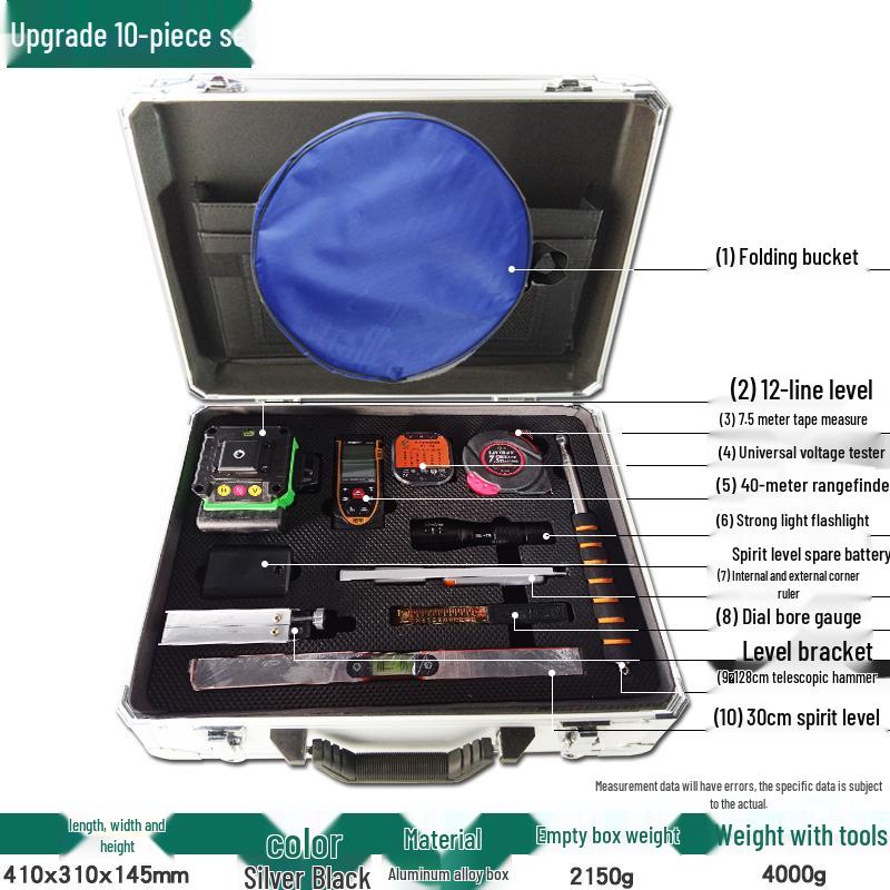 Professional Multifunctional Empty Drum Inspection Tool Set with 2m Straight Edge and Toolbox