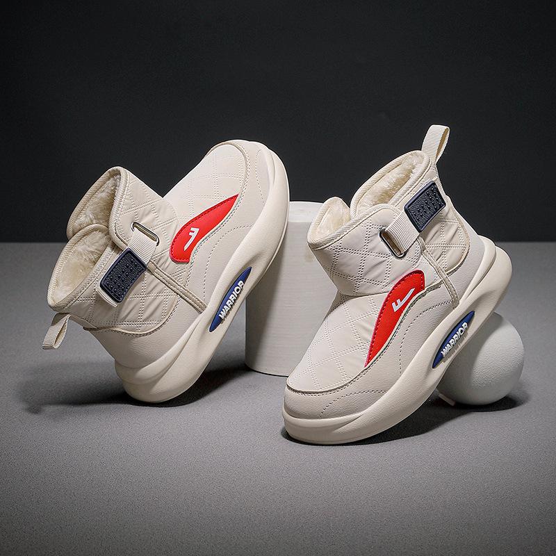 

Warrior Детская хлопковая обувь зимняя новая мода простые повседневные универсальные теплые ботинки для снега с одной педалью 37