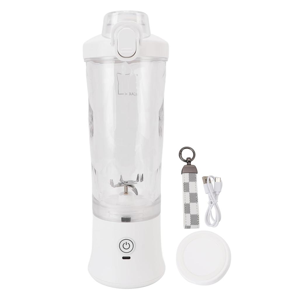 Portable Blender, USB Electric Blender Mini Portable Juicer with Stainless Steel Blades for Blending Mixed Fruits and Vegetables, 600ml