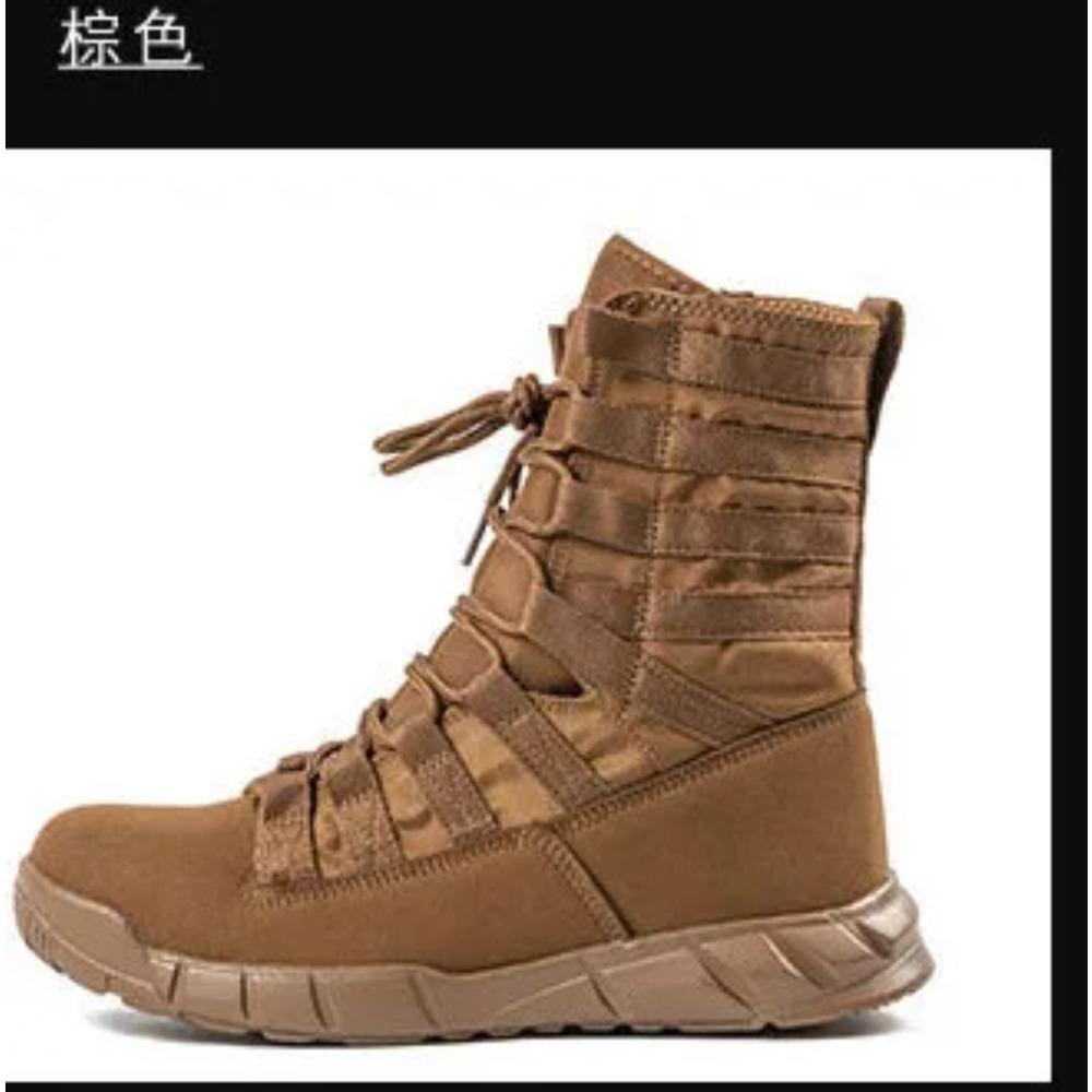 Mens Boots Lightweight Man Tacti Cal Boots Combat Anti-Collision Training Lace Up Waterproof Outdoor Hiking Breathable Shoe