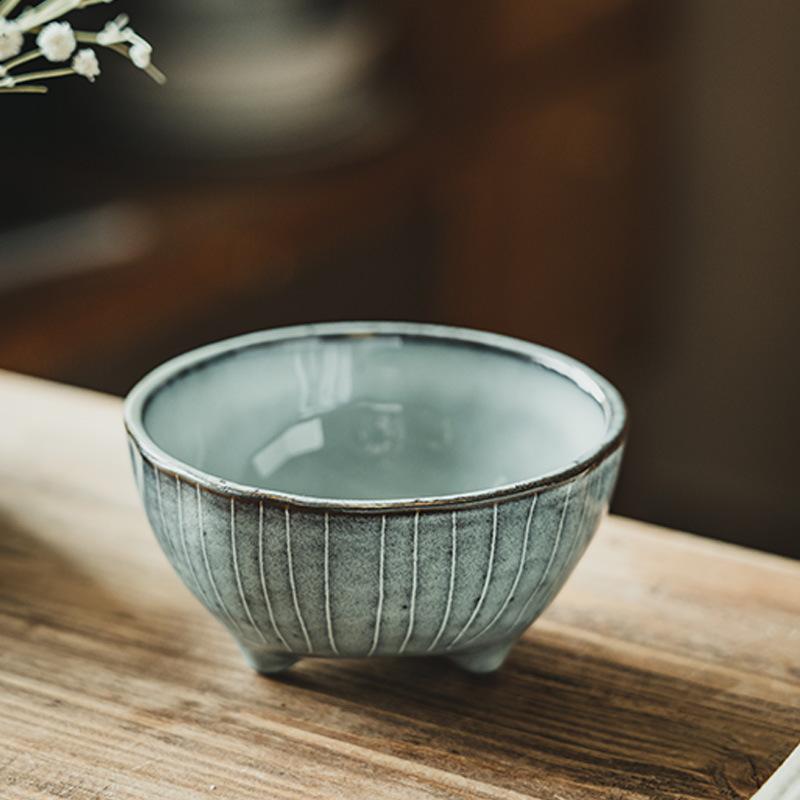 Featured Triangle Bowl Retro Style Small Bowl Restaurant Creative Tableware Household Ceramic Bowl Rice Bowl Dessert Bowl