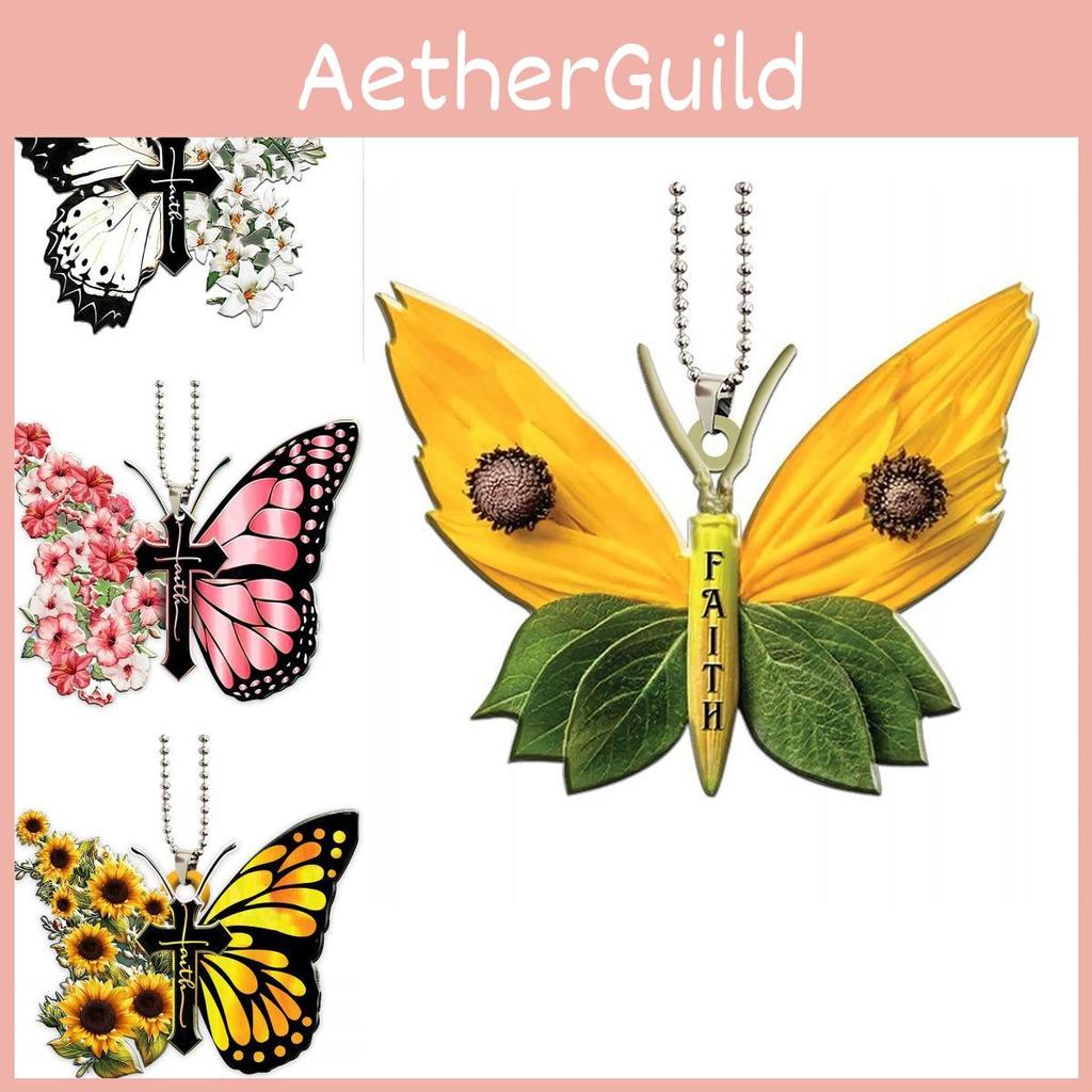 Bezaubernder Cartoon Schmetterling Autoanhänger Acryl Schlüsselanhänger Festliche Baumdekoration