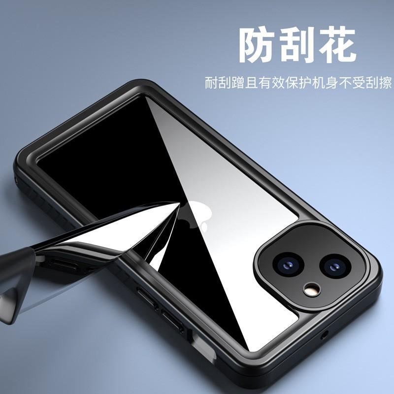 Waterproof Phone Case IPhone 13 Mini Outdoor Swimming Shockproof TPU Cover Transparent Black