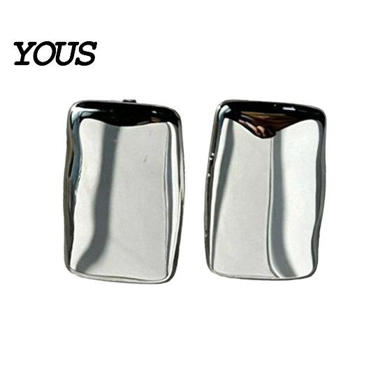 Comfortable Long-lasting Earrings 1 Pair Chunky for Women, Silver/Gold Statement Elegant Lightweight Drop Stud Earrings, Geometric Square Jewelry Gift