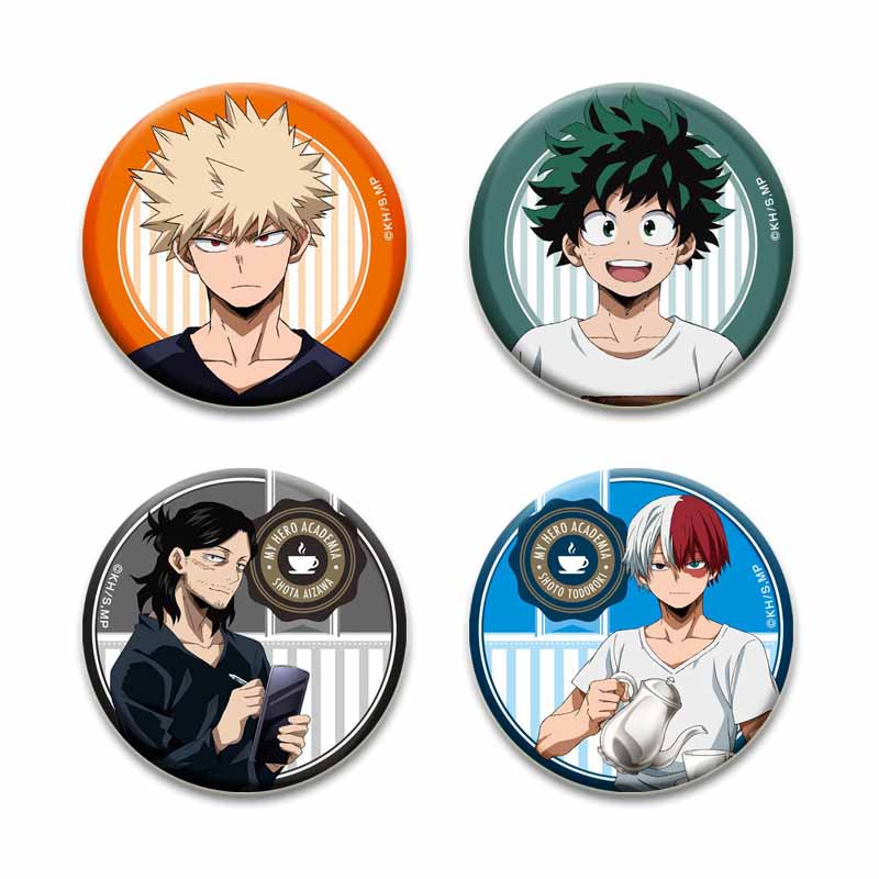 32/44/58MM Personaj Anime All Might Midoriya Izuku Todoroki Shoto Bakugou Katsuki Insignă drăguță de desene animate Broșe din tablă lucrate manual Cadouri