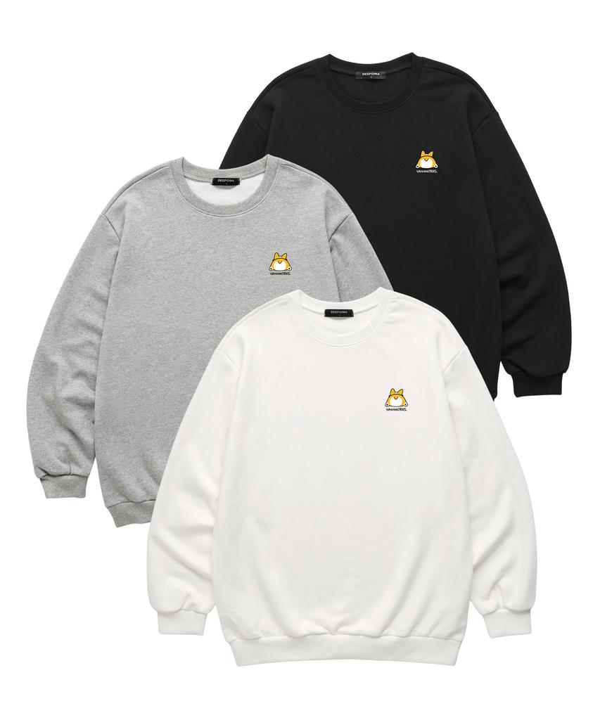 VANNWORKS Welsh Corgi Sweatshirt (Vndts107) Melange Grey