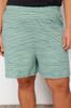 Women's Fashion New Plus Big Size Pajama Set Green Crew Neck Striped Knitted Pajama Set