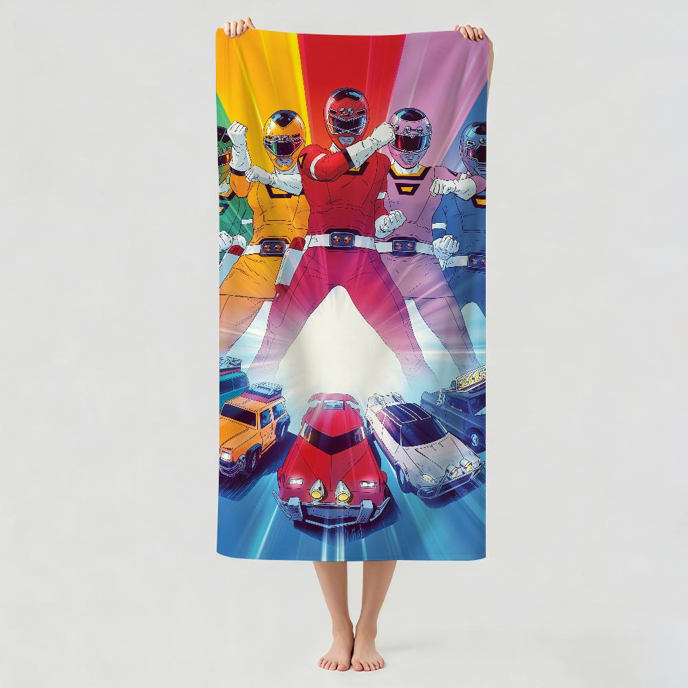 Fantasy cartoon P-Power R-Rangers Towel Drying Bath Towel Applicable To Light Swimming Camping Yoga Beach Out
