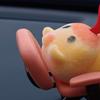 Car Ornaments Mini Capybara Figurine on 360 Degree Swivel Chair Relaxed Posture with Bubblegum Detail Cute Desk Toy for Car Dashboard Office Shelf