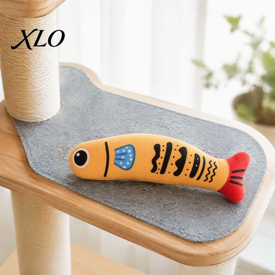 Cat Boredom Relief Toys Catnip Fish Toy, Squeaky Linen Chew Hugging Kicker Toy Kitten for Indoor Cats Biting Kicking Interactive Exercise