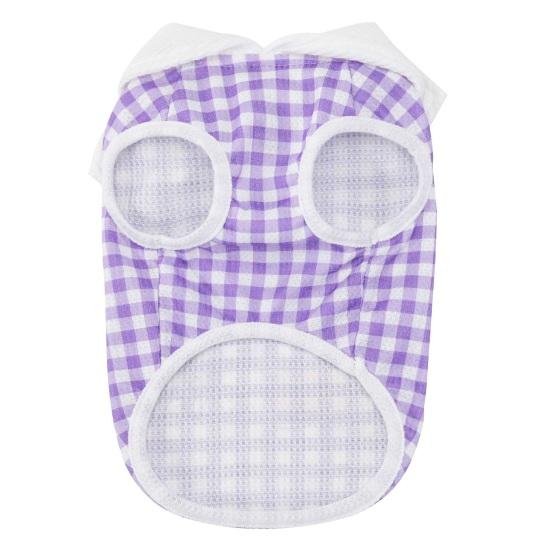 Plaid Dog T-Shirt Stylish Summer Pet Shirt with Leash Ring Washable Breathable Dog Tee Shirt for Small Dogs Puppies