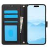 SY-003 Für iPhone 16 Plus Hülle PU-Leder Ständer View Phone Wallet Cover mit Handschlaufe