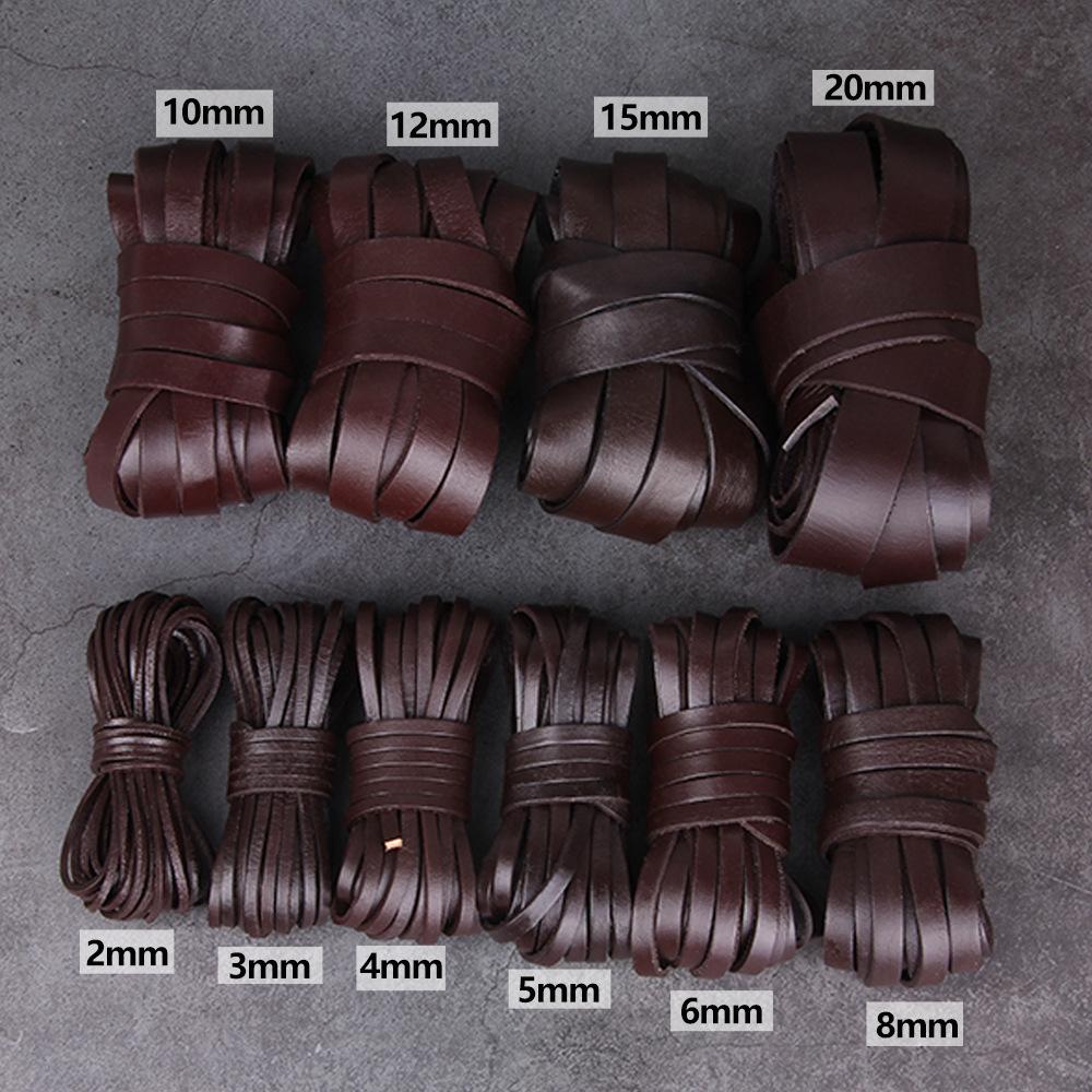 

Diy Jewelry Material Cowhide Strip 3 5 8 10 Wide 2Mm Thick Pet Woven Bracelet Necklace Cowhide Rope 2mm wide and 2mm thick 1m