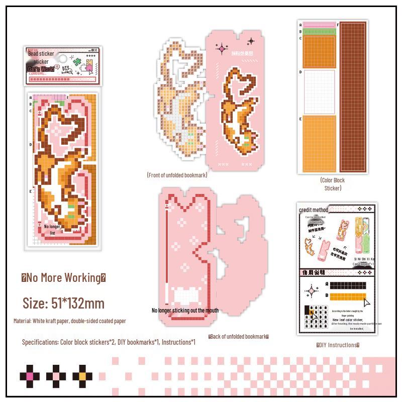 Mu Ran Irregular Shape Cat Bookmarks: Cute DIY Perler Beads Book Clips & Reading Mark Cards