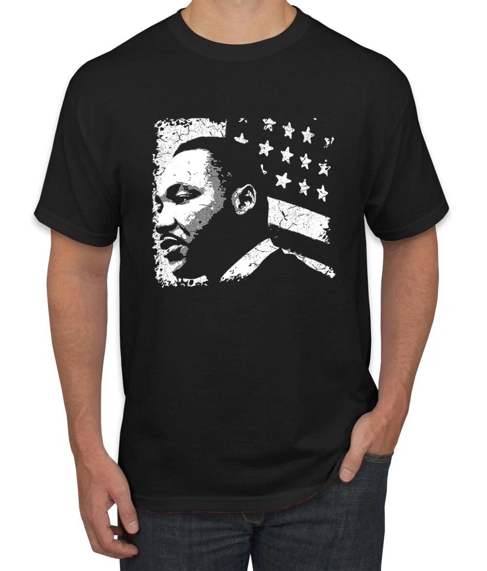 Martin Luther King Jr Patriotic Flag Black History Month Men Graphic T- Shirt M