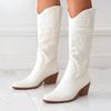 Fashion Fashion Handmade Embroidered Women's Boots Sexy High Heels Over-the-Knee Boots Shoes for Women Pointed Toe Strippers Long Boots
