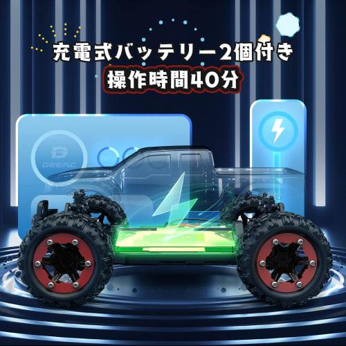 DEERC 4WD Off-Road Remote Control Car, 40km/h Speed, 40-Minute Operation Time, 1/18 Scale, 2.4Ghz, 4WD Racing, Durable, 2 Batteries Included, Override