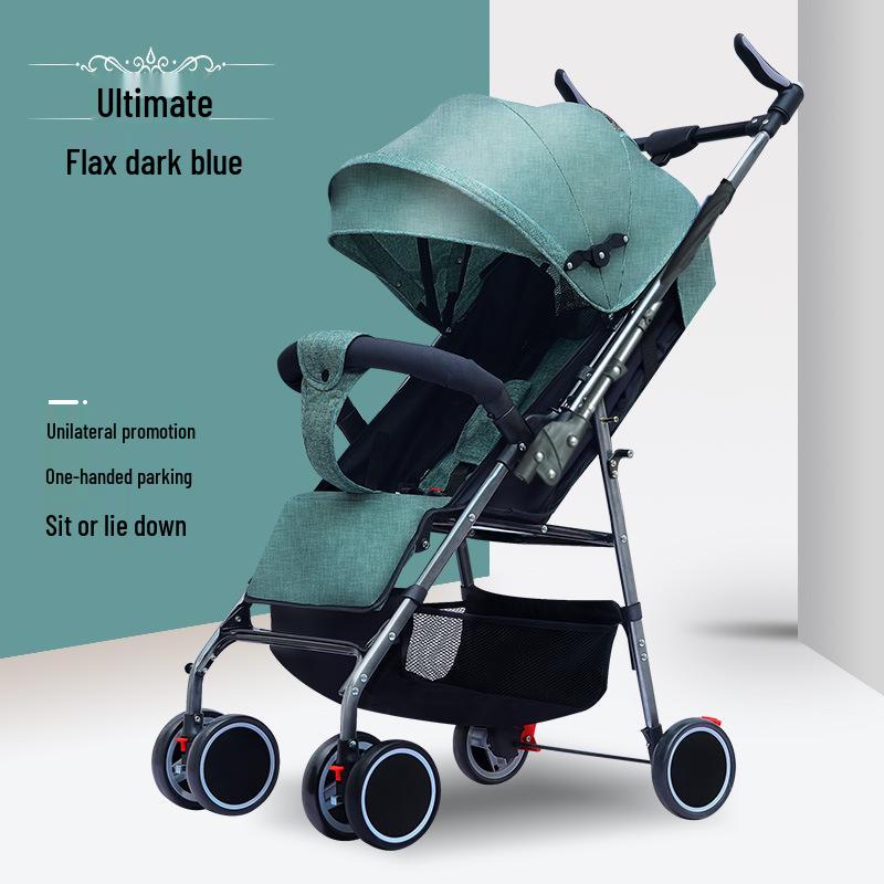 

Портативная детская коляска с высоким положением сиденья, двумя положениями, амортизацией и складыванием одной кнопкой