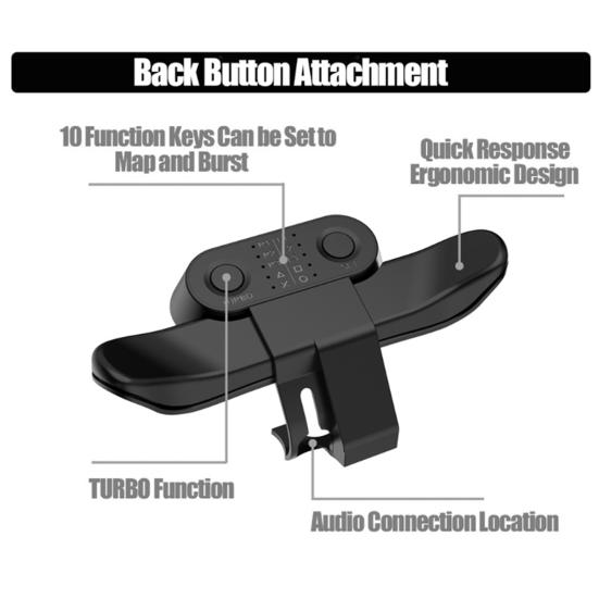 Gamepad Back Button Clip Extender Joystick Turbo Key Adapter for PS4 Controller