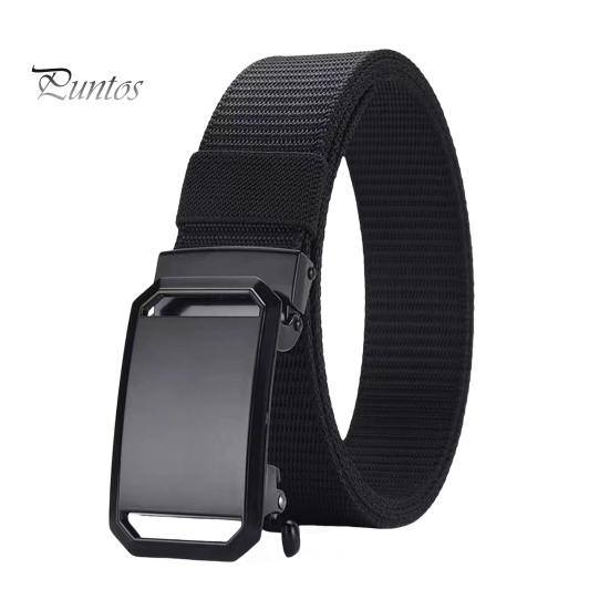 

Мужской ремень с автоматической пряжкой, регулируемая длина, удобный холщовый пояс для тренировок на открытом воздухе, аксессуары для экипировки 120cm чёрный