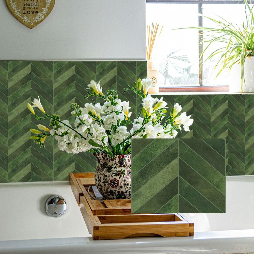 Waterproof Peel and Stick Backsplash Self-adhesive Wall Tile Stick Tile  for Kitchen Bathroom
