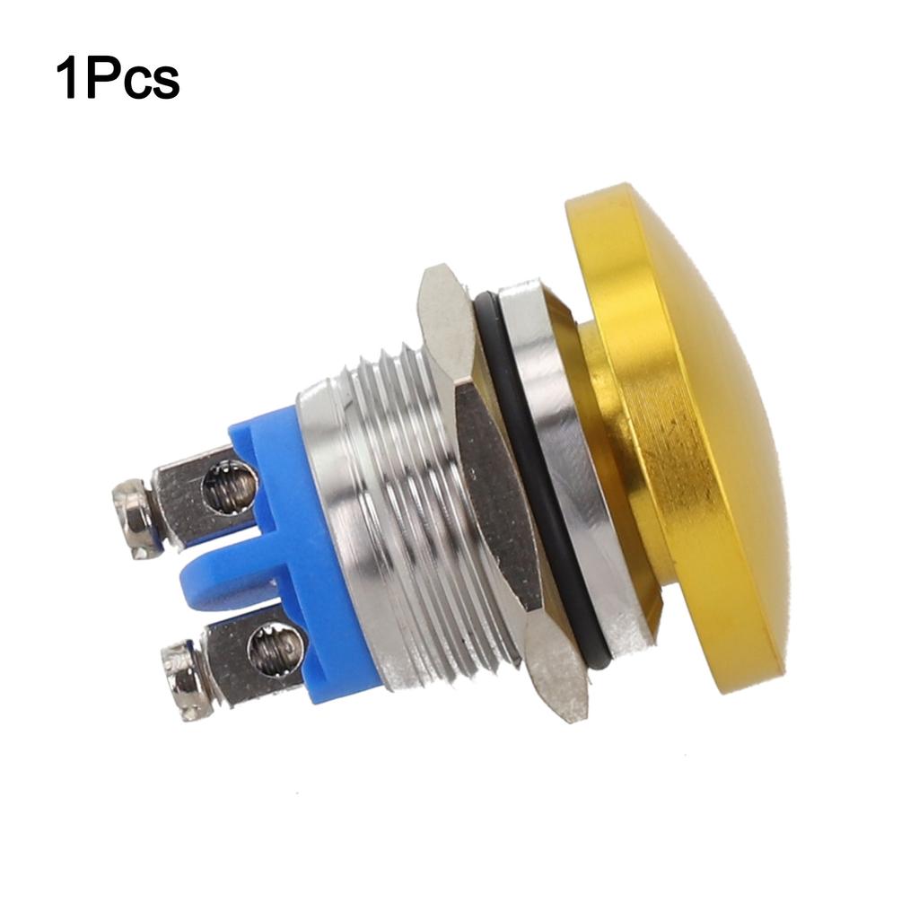 1PC 16mm Metal Push Button Switch Momentary Self-Reset 1NO Waterproof Mushroom Head Push Button Switch 3-220V 3A