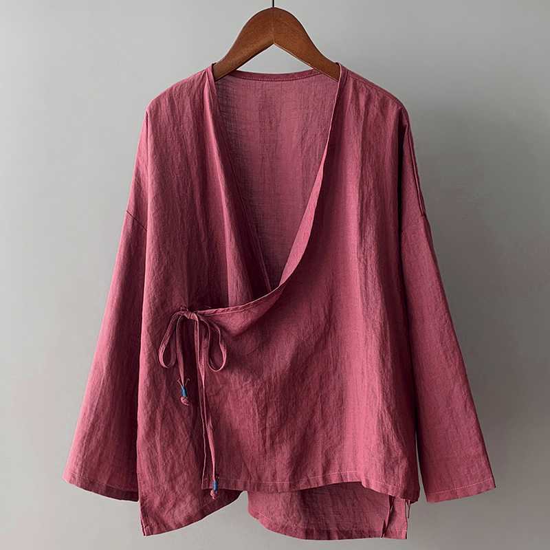 

Женская блузка весна осень винтажная блуза женская с длинным рукавом женские рубашки однотонные шнурованные майки 3XL