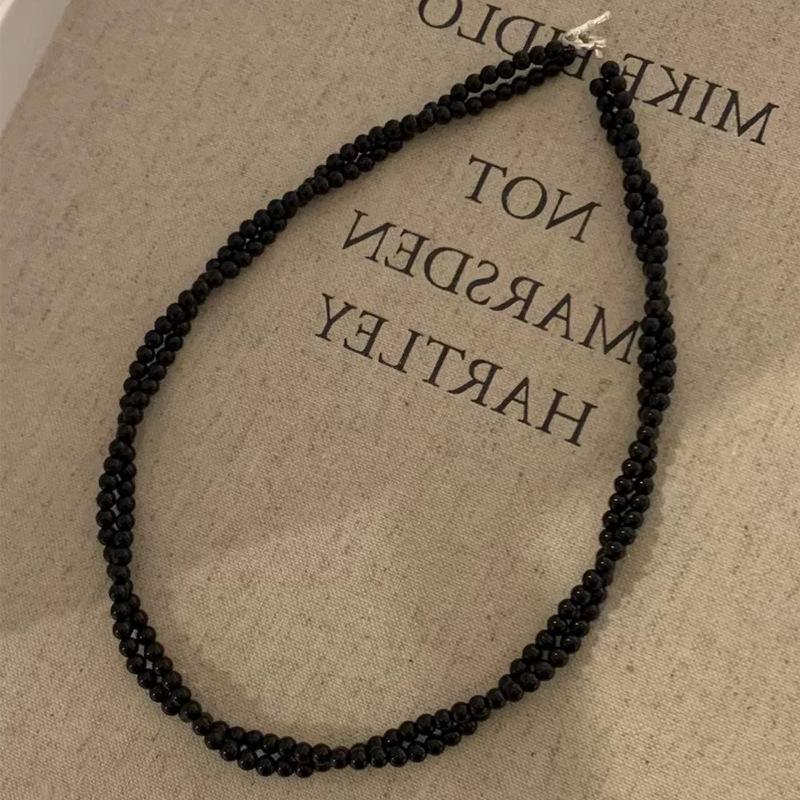 Handmade Red Agate Natural Stone Double Layer Twist Rope Necklace Women Silver Toggle Clasp Choker