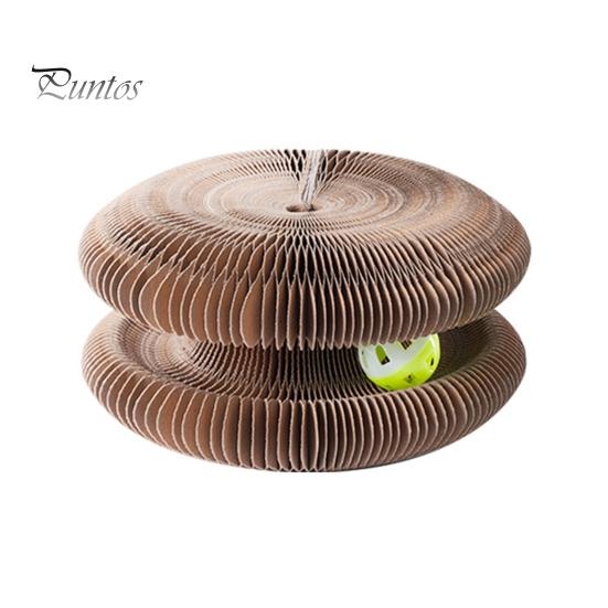 

Круглая игрушка-гармошка для кошек с колокольчиком, складная игрушка-кошачья голова, орган, кошачий столб, интерактивная игрушка для игр коричневый