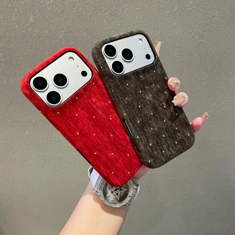 Luxury Velvet Sparkling Diamond Phone Case IPhone 17 Air 16 15 14 13 12 Pro Max Advanced Gift Shockproof Protective Back Cover