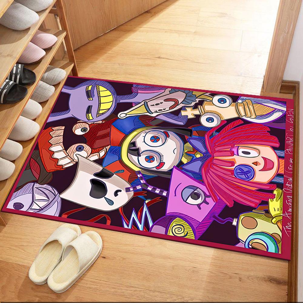 Digital Circus Floor Mat Design For Dormitory Hallway Game Room Playrooms Antislip Carpet Decorate Offices Gift For Festivals