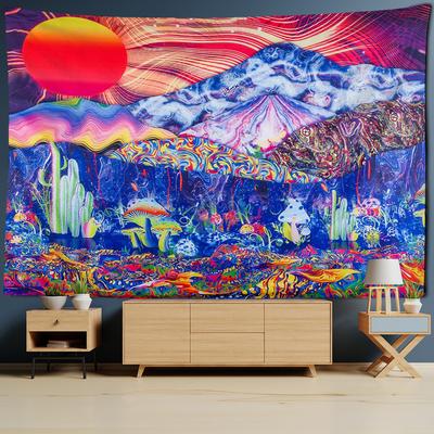 Arazzo Psichedelico Cactus Appeso a Parete Scenografia Foresta Pluviale Tropicale Stregoneria Astratto Dormitorio Decorazione Casa