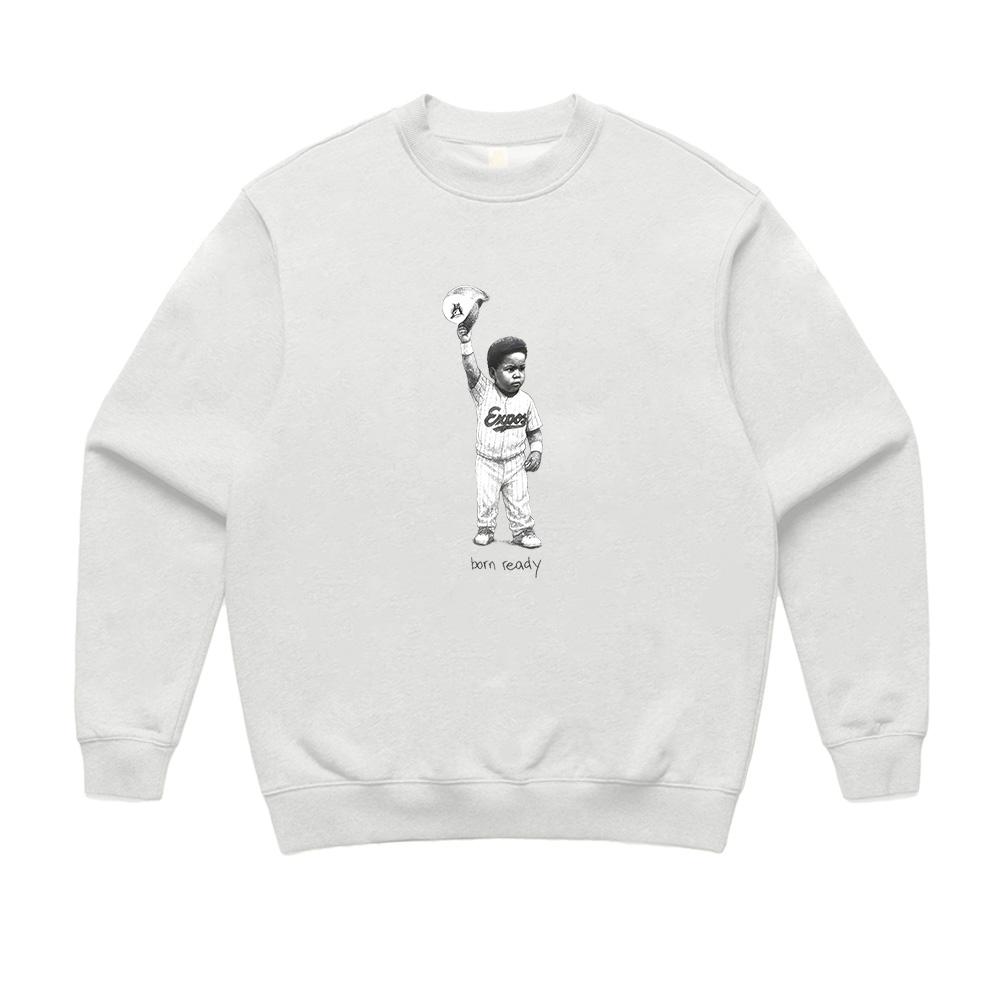 Vladdy Born Ready Legendary Graphic Crewneck Shirt Casual Vintage Tracksuit Fashion Sweatshirt Women Men Clothes XXXL белый