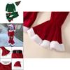 Festive Christmas Kids Girls Plush Flared Pants Suit With Santa Hat Tree Hat