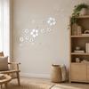 Dekorative Blumenwandpaneele 3D Acryl Spiegelaufkleber, Selbstklebende Florale Dekoration mit Wohnaufklebern 5 Blütenblätter für Schlafzimmer Wohnzimmer Hochzeit