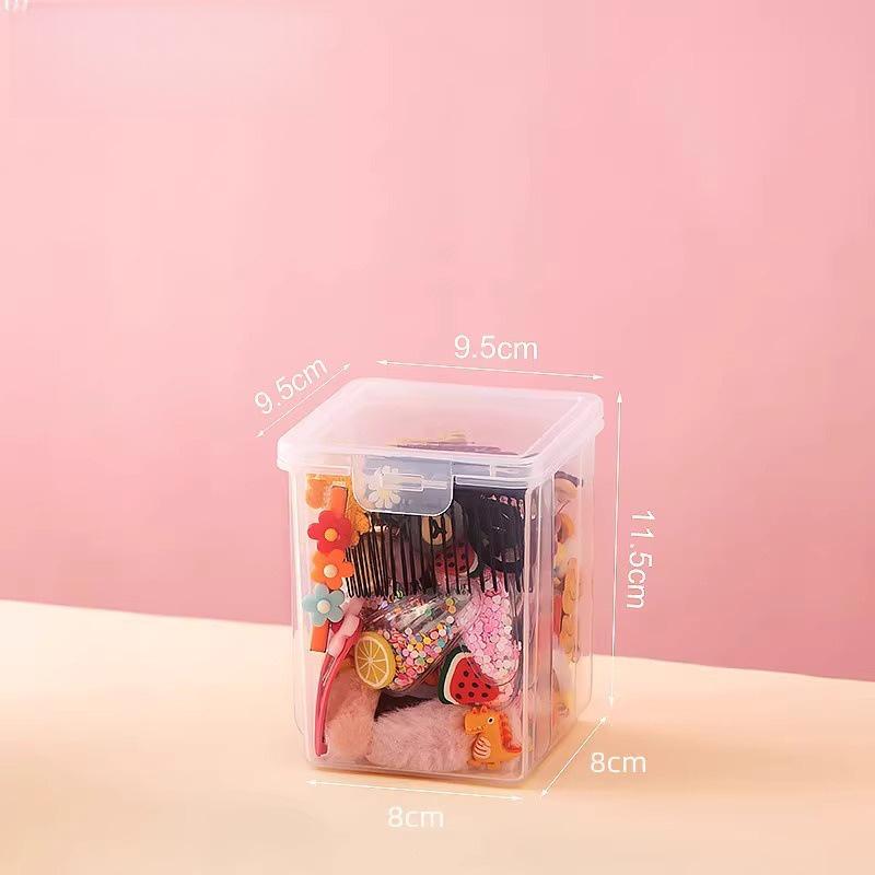 Transparent Jewelry Box for Kids' Hair Accessories: Hair Ties, Clips, Pins, Headbands, and Ornaments.
