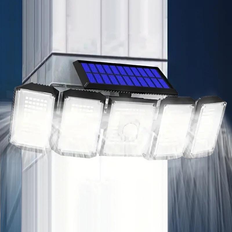 Outdoor Solarleuchte 300 LED Gartenlicht LED Bewegungssensor Hofwandleuchte Wasserdicht Starker Solar verstellbarer Scheinwerfer