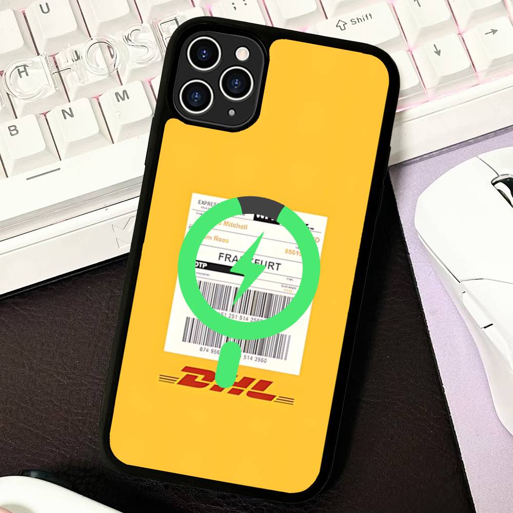 

International Logistics D-DHL Logo For Magsafe Magnetic Phone Case Wireless PC+TPU For IPhone 11 12 13 14 15 16 17 Pro Max Plus iPhone 13