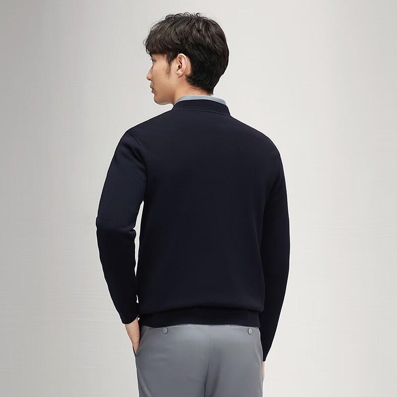Qipai Men's Half-High Collar Wool Blend Sweater