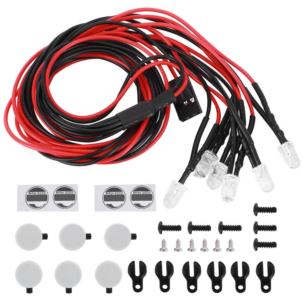 LED Roof Luggage Rack Lights Round Lampshade Fit for Traxxas Trx4 SCX10 II 90046 90047 1 10 RC Car6LED