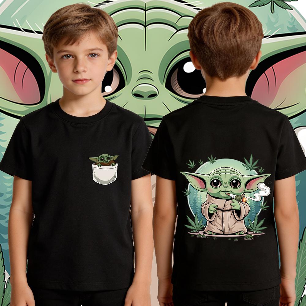Boys Star Wars Yoda Tshirt Cotton Casual Kids T Shirt Toddler Short Sleeve Summer Clothing for Child